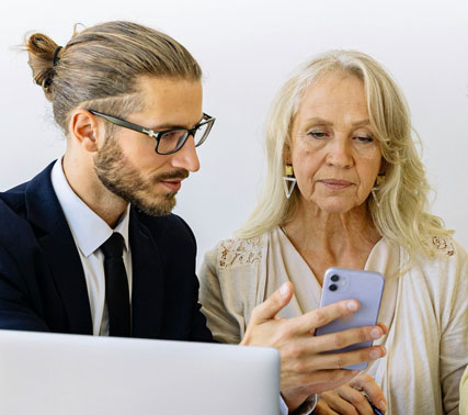 Focused student working on a laptop