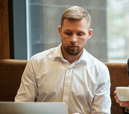 A student learning with technology