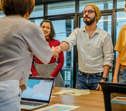 A student learning with technology